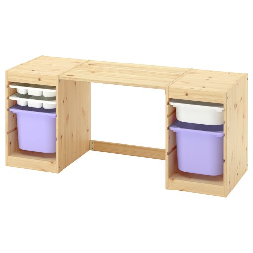 TROFAST, desk with storage boxes/trays, 124x44x52 cm, 496.139.27