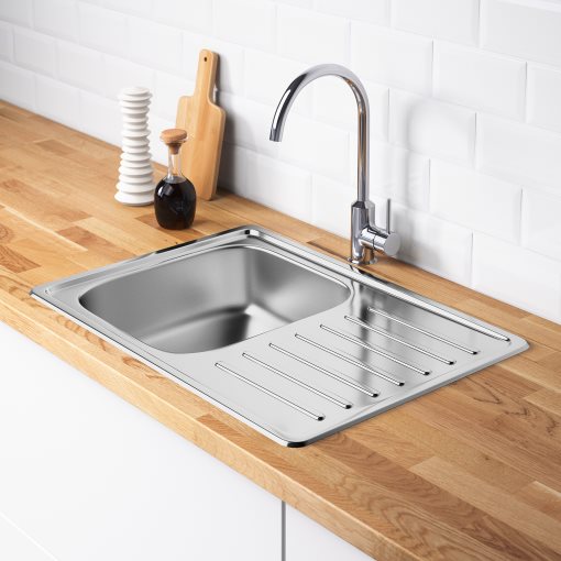 FYNDIG, 1 bowl inset sink with drainer, 502.021.33