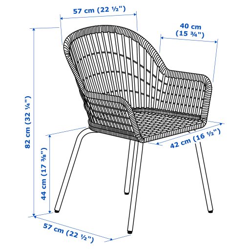 NILSOVE, chair with armrests, 504.343.12