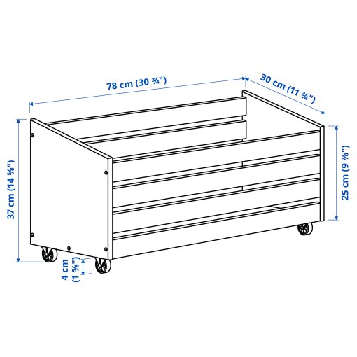 IVAR, storage box on wheels, 78x30 cm, 504.845.09