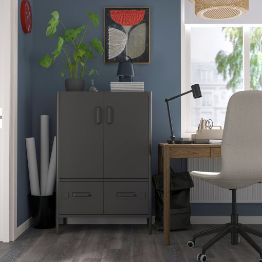 IDÅSEN, cabinet with doors and drawers, 80x47x119 cm, 504.963.81