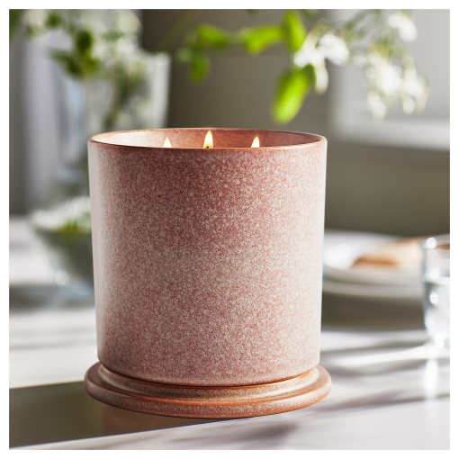 LUGNARE, scented candle in ceramic jar with lid/Jasmine, 60 hr, 505.024.43