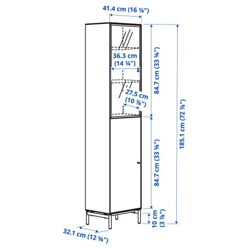 BOASTAD, high cabinet, 41x185 cm, 505.070.06