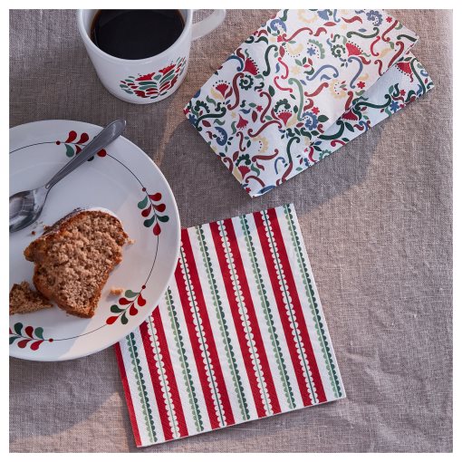 VINTERFINT, paper napkin 33x33 cm/30 pack/stripe pattern, 150g, 505.296.02