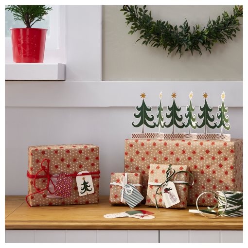 VINTERFINT, gift wrap roll/star pattern, 3x0.7 m, 505.551.77