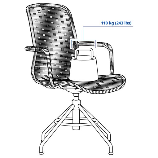 STIGBYGEL, περιστρεφόμενη καρέκλα με μπράτσα, 505.564.31
