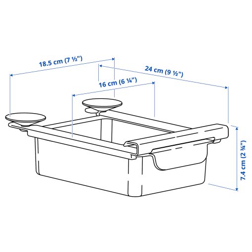 KLIPPKAKTUS, κουτί αποθήκευσης για ψυγείο, 24x16x6 cm, 505.704.08