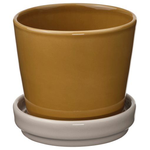 KLOTLÖNN, plant pot with saucer in/outdoor, 9 cm, 505.982.71