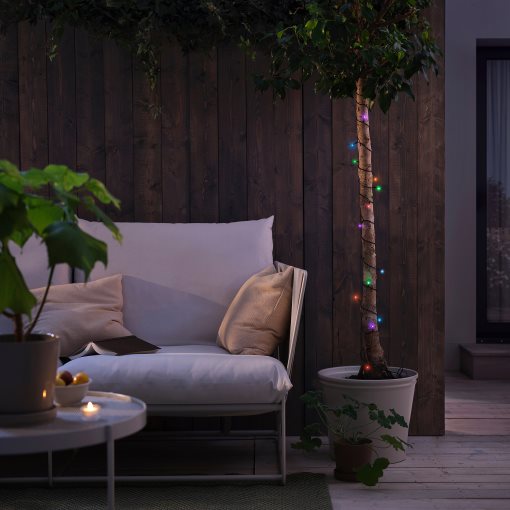 GETKÅL, γιρλάντα με ενσωματωμένο φωτισμό LED/ρυθμιζόμενο χρώμα/λειτουργία μπαταρίας/εξωτερικού χώρου, 4.5 m, 506.028.76