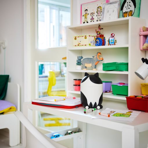 GREJSIMOJS, storage with lid cat-shaped, 506.031.78