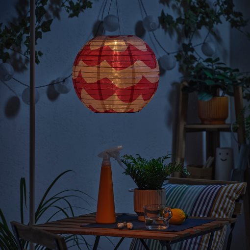 SOLVINDEN, ηλιακό κρεμαστό φωτιστικό με ενσωματωμένο φωτισμό LED, 30 cm, 506.147.04