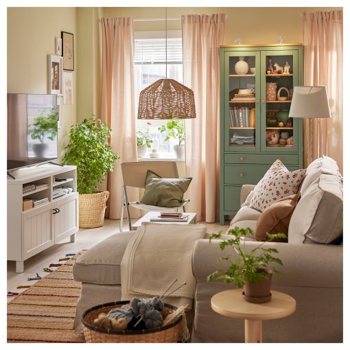 LENDA, curtains with tie-backs and heading tape/1 pair, 140x300 cm, 506.149.40