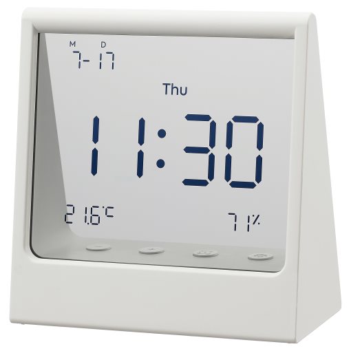 RÖDBENA, alarm clock with hygro-thermometer, 10x11x5 cm, 506.204.65
