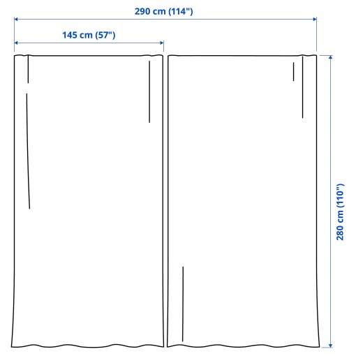 HALLEBRACKA, sheer curtains with heading tape/1 pair, 145x280 cm, 506.365.41