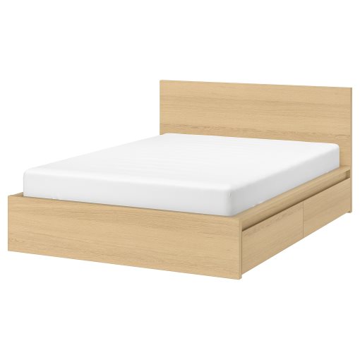 MALM, bed frame/high with 2 storage boxes, 140X200 cm, 591.766.10