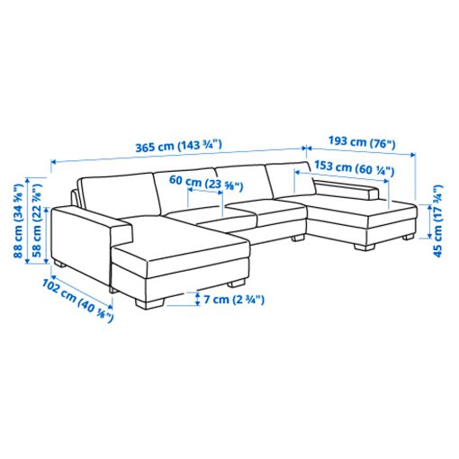 SÖRVALLEN, 4-seat sofa with chaise longues, 593.041.46