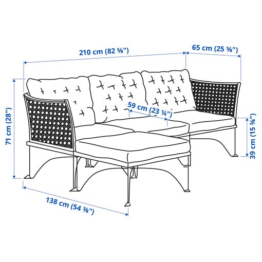 JUTHOLMEN, 3-seat modular sofa, outdoor, 593.851.71