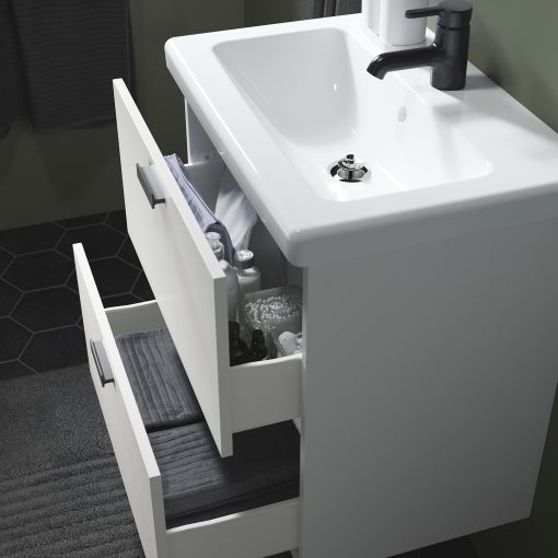 ENHET/TVALLEN, bathroom furniture set of 13, 64x43x65 cm, 594.193.69