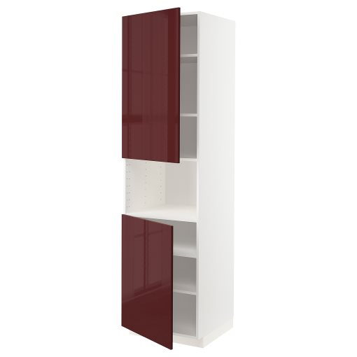 METOD, high cabinet for microwave with 2 doors/shelves, 60x60x220 cm, 594.553.81