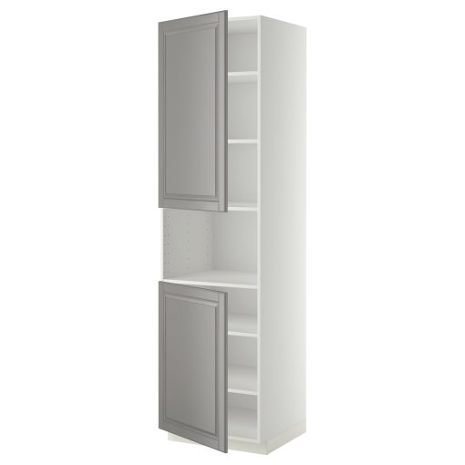 METOD, high cabinet for microwave with 2 doors/shelves, 60x60x220 cm, 594.566.20