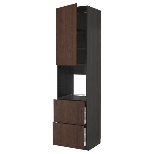 METOD/MAXIMERA, ψηλό ντουλάπι για φούρνο με πόρτα/2 συρτάρια, 60x60x240 cm, 594.598.50