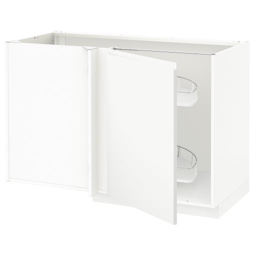 METOD, corner base cabinet with pull-out fitting, 128x68 cm, 594.614.19