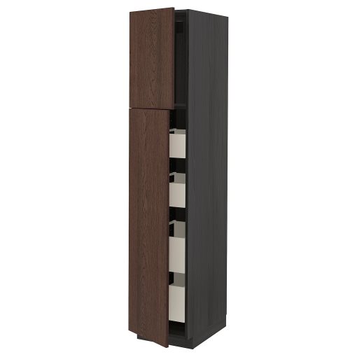 METOD/MAXIMERA, high cabinet with 2 doors/4 drawers, 40x60x200 cm, 594.640.88