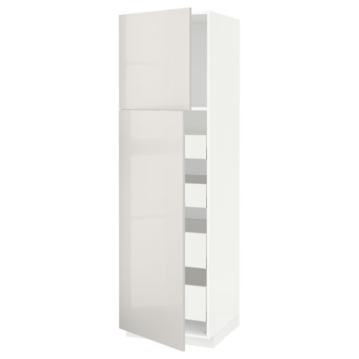 METOD/MAXIMERA, ψηλό ντουλάπι με 2 πόρτες/4 συρτάρια, 60x60x200 cm, 594.654.60