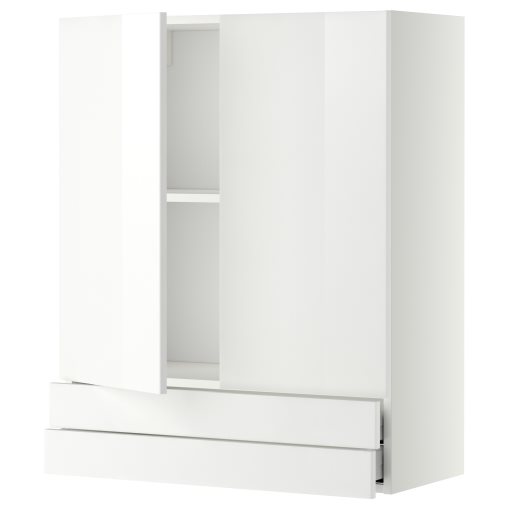 METOD/MAXIMERA, ντουλάπι τοίχου με 2 πόρτες/2 συρτάρια, 80x100 cm, 594.680.05