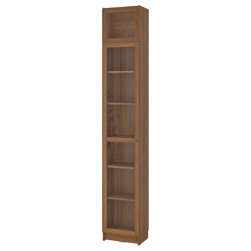 BILLY/OXBERG, bookcase with glass doors/height extension unit, 40x30x237 cm, 594.833.60