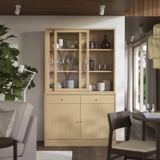 TONSTAD, σύνθεση αποθήκευσης με συρόμενες γυάλινες πόρτες, 121x201 cm, 595.150.64