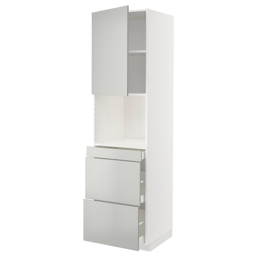 METOD, high cabinet for microwave combi with door/3 drawers, 60x60x220 cm, 595.390.03