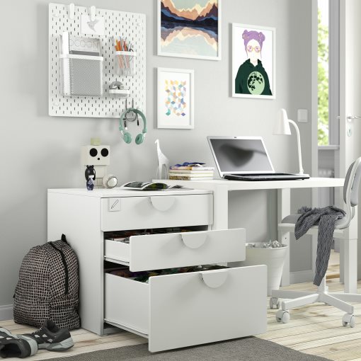 SMASTAD/PLATSA, chest of 3 drawers, 60x57x63 cm, 595.429.01