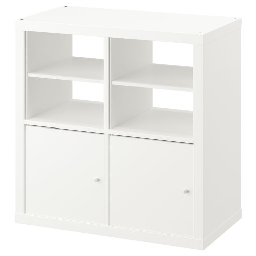 KALLAX, shelving unit with 2 doors/2 shelf inserts, 77x77 cm, 595.529.52