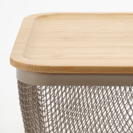 IKEA 365+, ορθογώνιο μεταλλικό καλάθι τροφίμων με καπάκι, 32x21x13 cm, 595.815.01