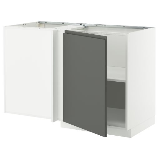 METOD, corner base cabinet with shelf, 128x68 cm, 595.850.52