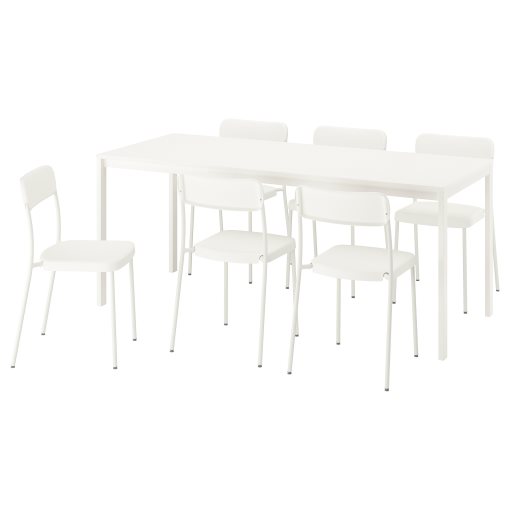 VIHALS, table and 6 chairs, 120/180x74 cm, 595.899.60