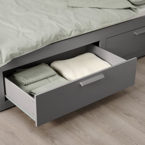 BRIMNES, day-bed with 2 drawers/2 mattresses, 80x200 cm, 595.900.15