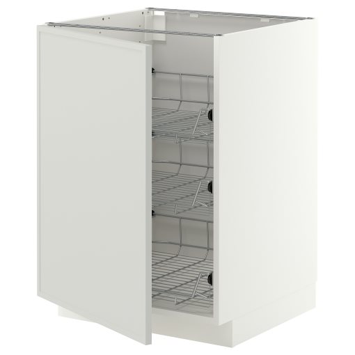METOD, base cabinet with wire baskets, 60x60 cm, 596.051.92