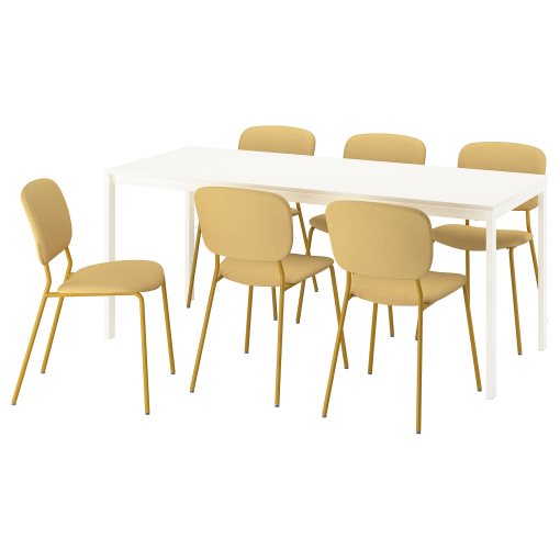 VIHALS, table and 6 chairs, 120/180x74 cm, 596.067.90