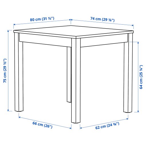 ÅLHULT/LUSTEBO, table and 2 chairs, 80x74 cm, 596.100.99