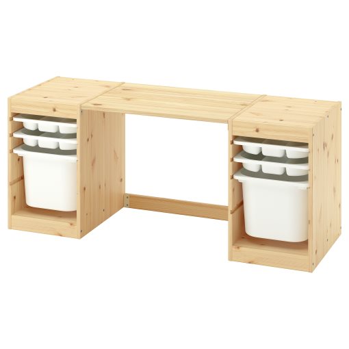 TROFAST, desk with storage boxes/trays, 124x44x52 cm, 596.139.41