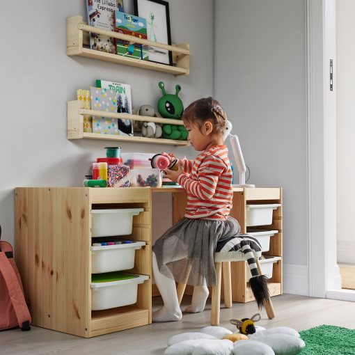 TROFAST, desk with storage boxes/trays, 124x44x52 cm, 596.139.41