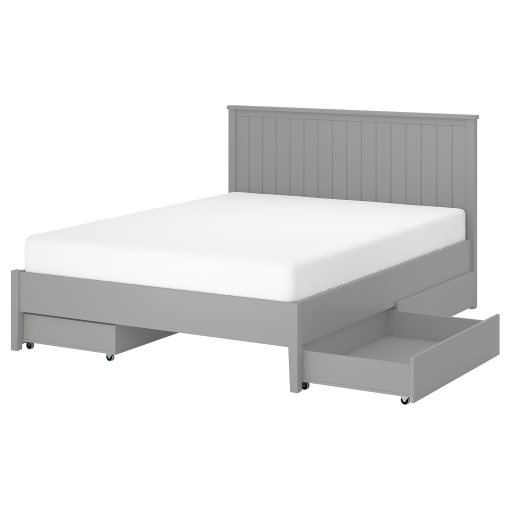 GULLABERG, bed frame with 4 storage boxes, 160x200 cm, 596.148.46