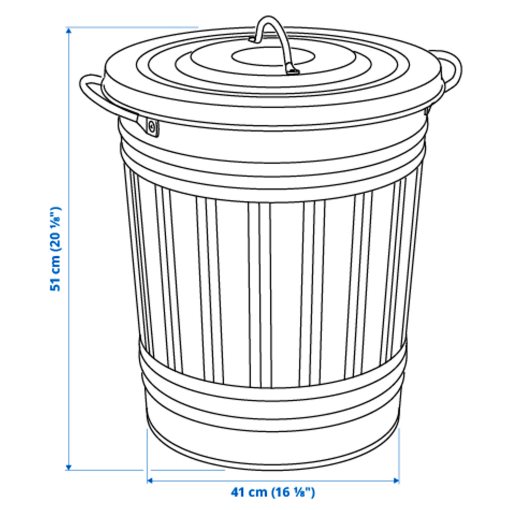 KNODD, bin with lid, 600.456.56