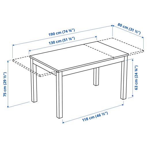 LANEBERG, extendable table, 604.161.38