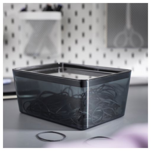 KUGGIS, box with lid/transparent, 13x18x8 cm, 605.140.30