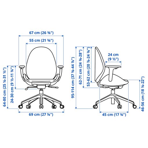HATTEFJÄLL, office chair with armrests, 605.389.60