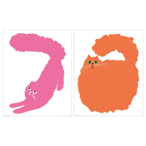 BILD, poster/colourful cats, 40x50 cm, 605.548.65