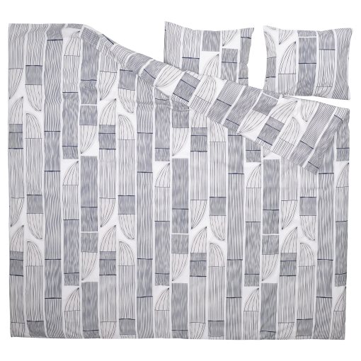 BERGKORSORT, duvet cover and 2 pillowcases, 240x220/50x60 cm, 605.702.62